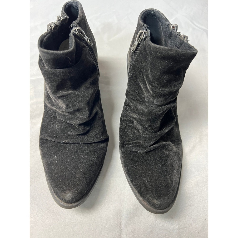 Blowfish Malibu Womens Whimsigoth Black Ruched Faux Suede Ankle Boots Size 7